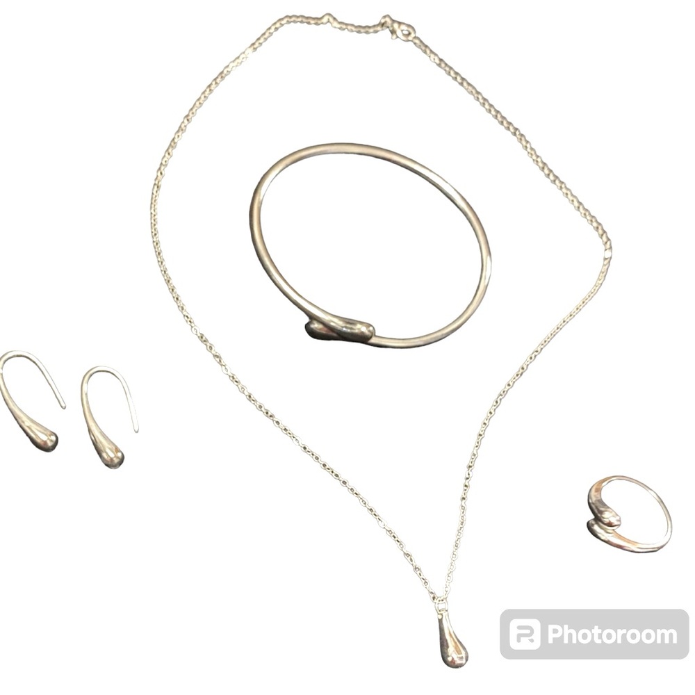 Sterling Silver 3pc tear-drop jewelry set